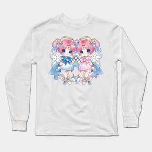 Gemini Twins Chibi Zodiac Anime Girls Long Sleeve T-Shirt